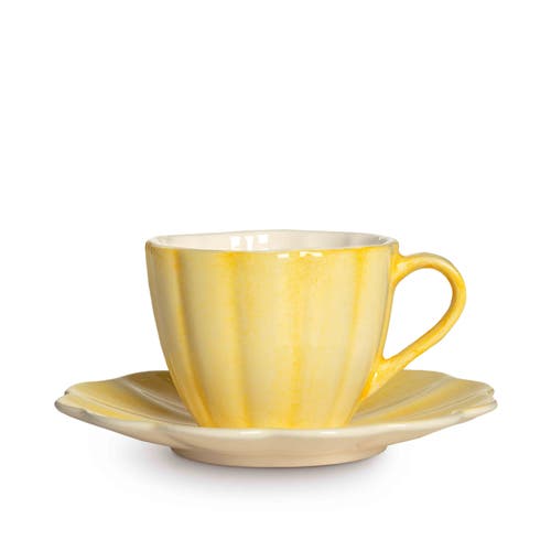 Oyster Kopp med fat 25 cl Gul