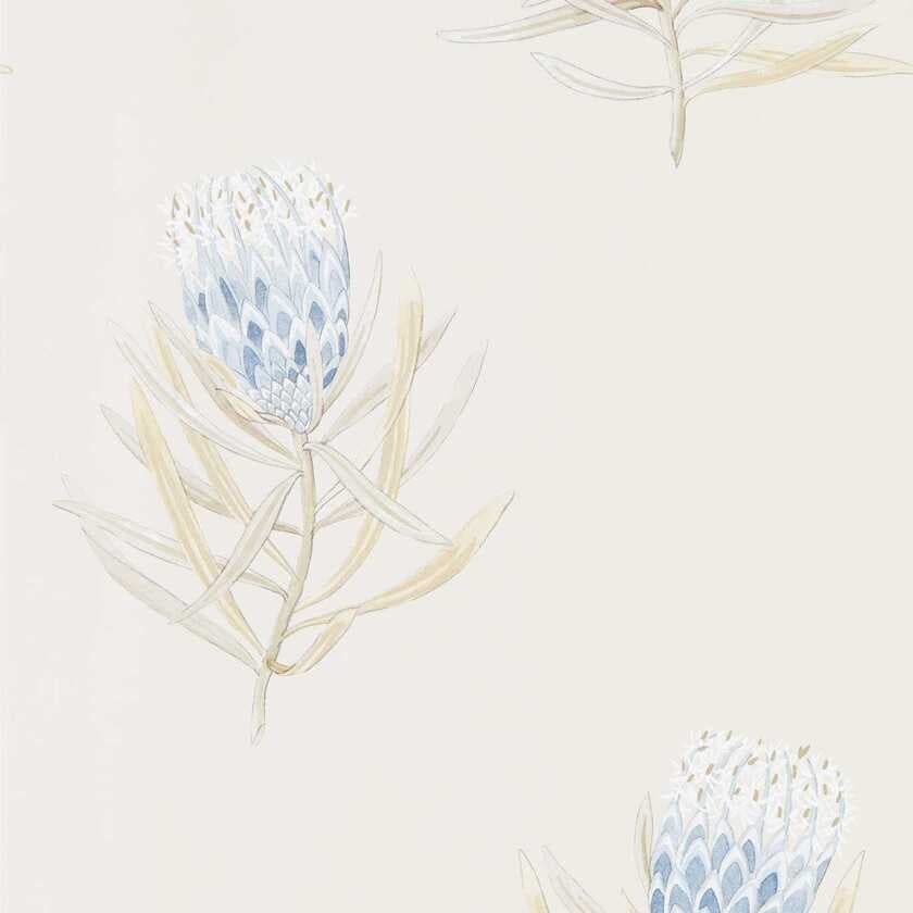 Protea Flower China Blue/Canvas