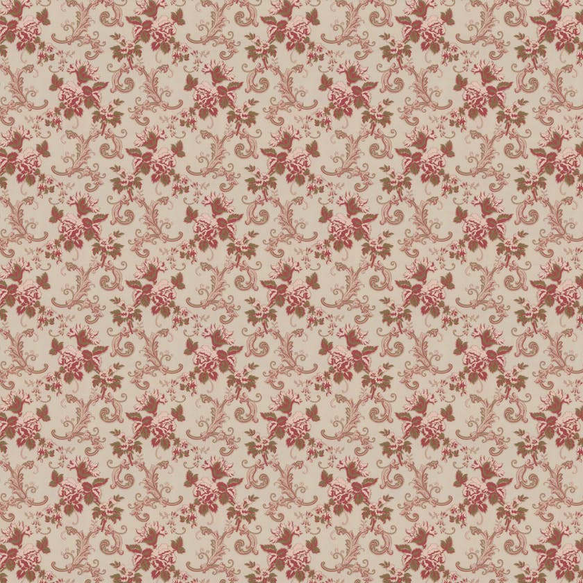 Lim & Handtryck - Hovdala blomma - Grå/Röd x112-30