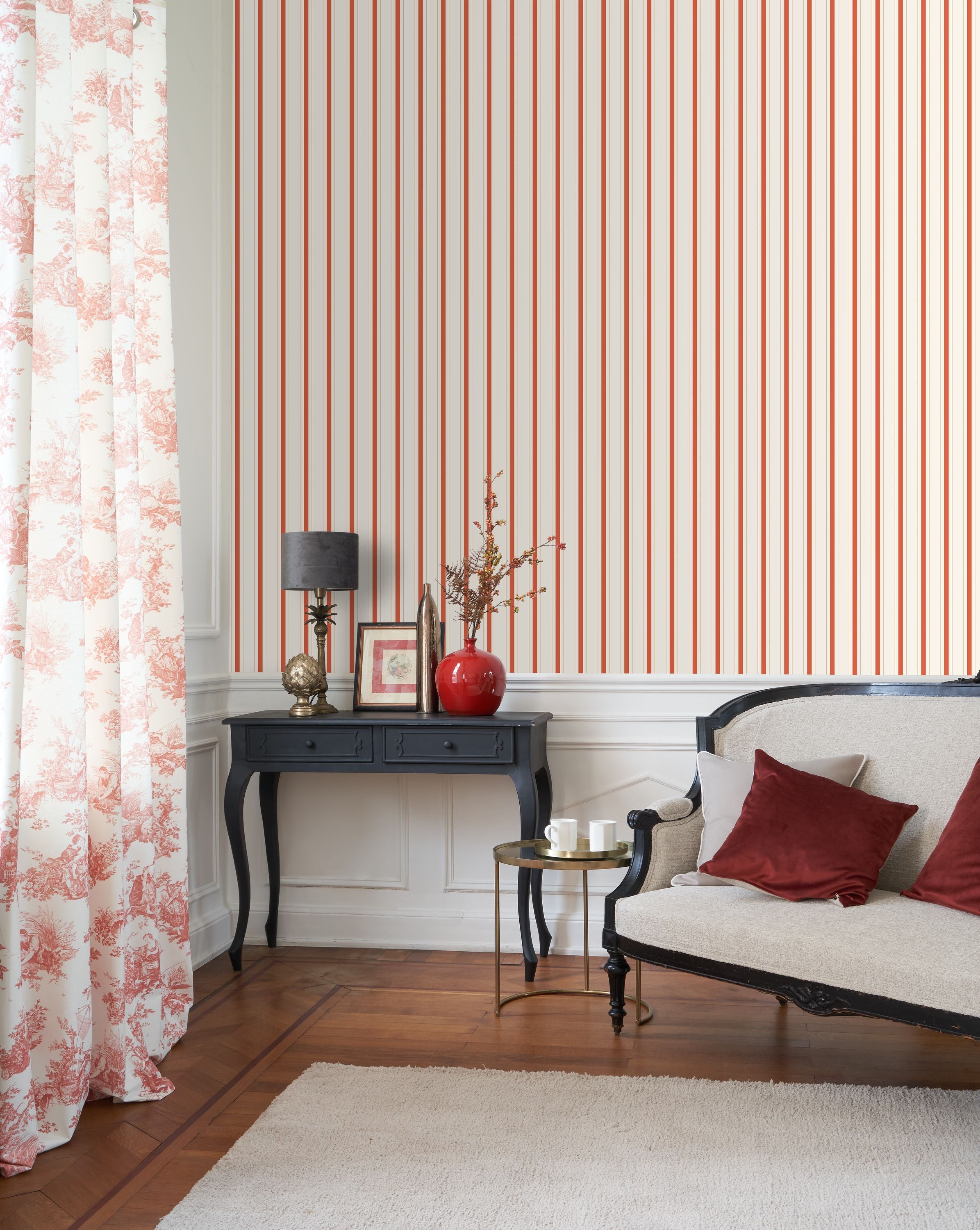 Casadeco Rayure Rouge Carmin