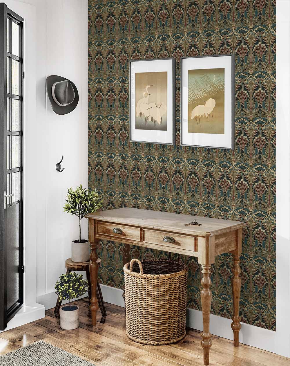 Carma - Peel & Stick Deco Gardenfly Aegean Blue & Clay NW55501