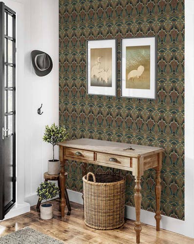 Carma - Peel & Stick Deco Gardenfly Aegean Blue & Clay NW55501