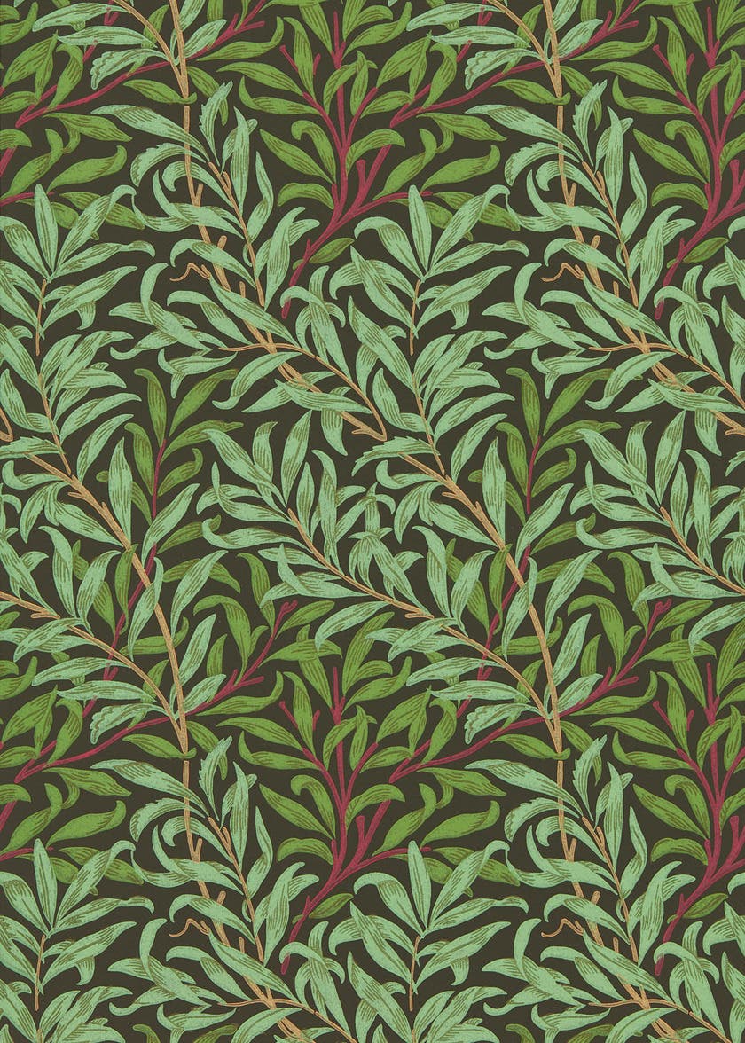 Willow Boughs Bitter Choc Queen Square Wallpapers