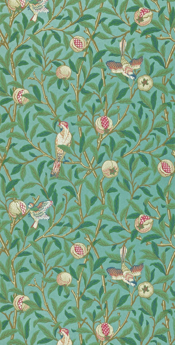 Morris & Co - Bird & Pomegranate Turquo Morris 160th Anniversary