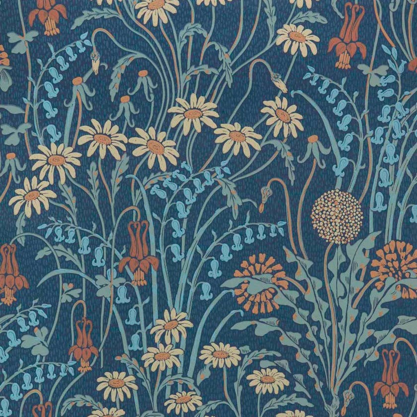 Carma - Flower Meadow prussioan b V&A Decorative Papers 2