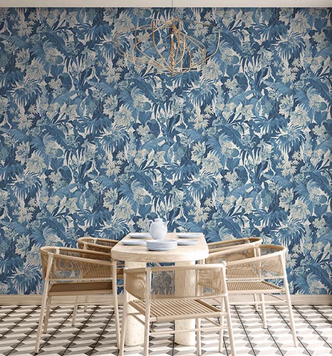 GP&J Baker - Original Tropical Flower Blue BW45132-2