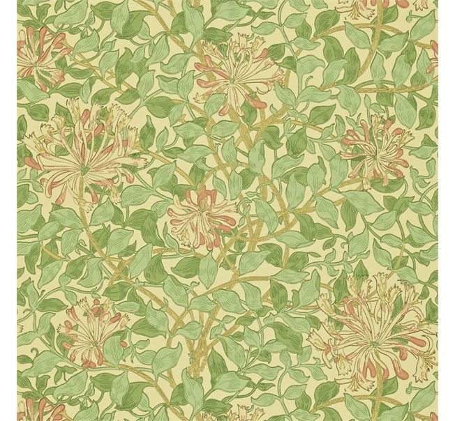 Morris & Co - Honeysuckle Green/Beige/P Morris Wallpaper Compilat
