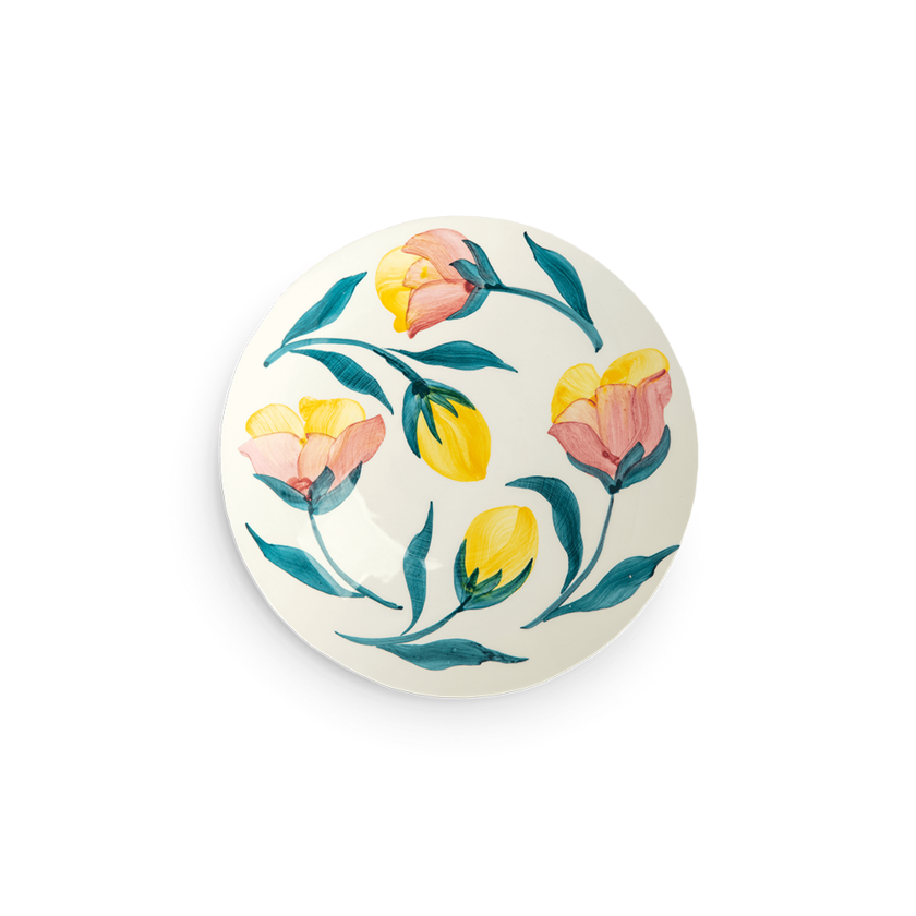 Flowers Tallrik Tulips 20 cm Vit