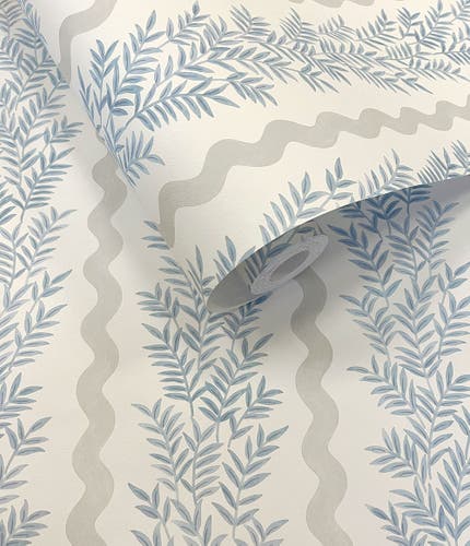 Intrade - Pipkin Stripe Neutral Blu Tales of the Manor Tapet