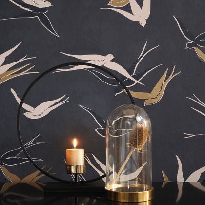 Casadeco - Swallow Noir Reglisse Twenties