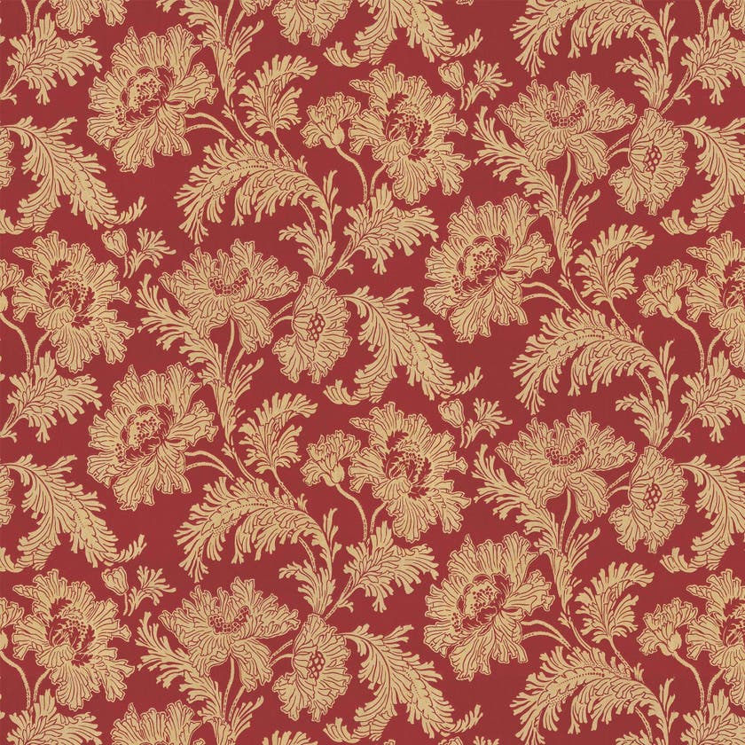 Lim & Handtryck - Hällestrand - Röd/Guld x132-33