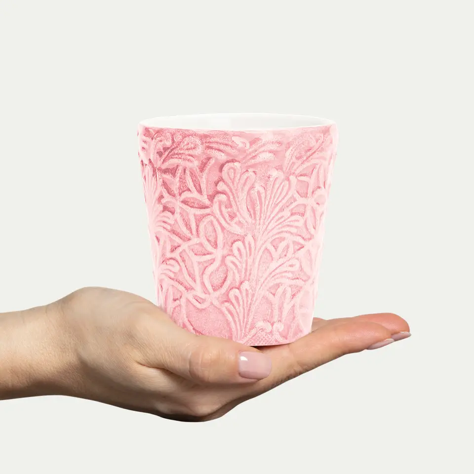 Lace Mugg 30 cl Ljusrosa