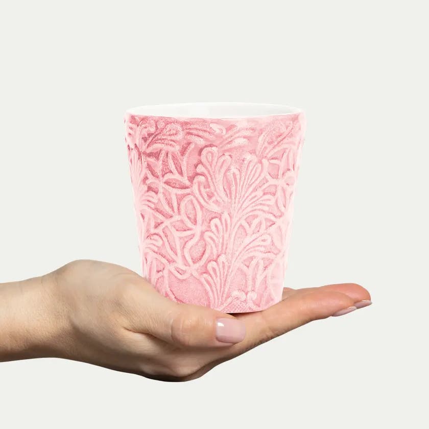 Lace Mugg 30 cl Ljusrosa
