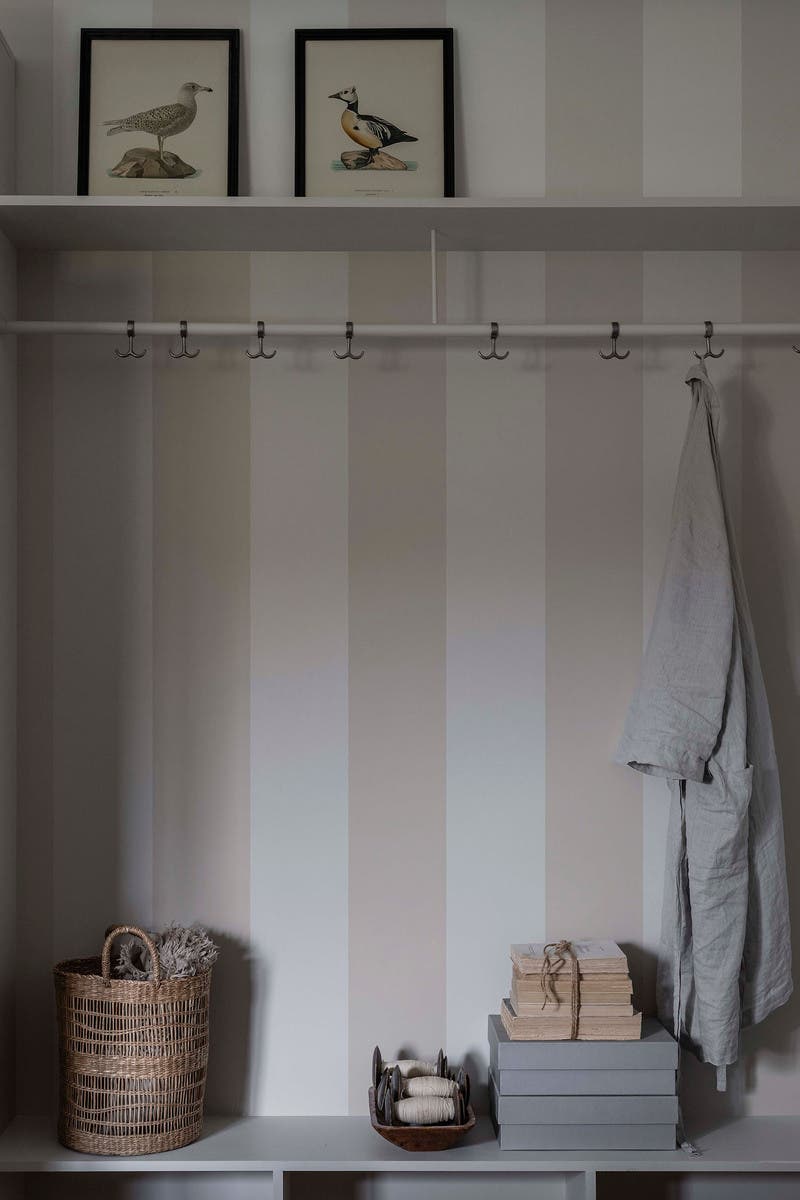 Bred Rand, Beige Enfärgad & Randig