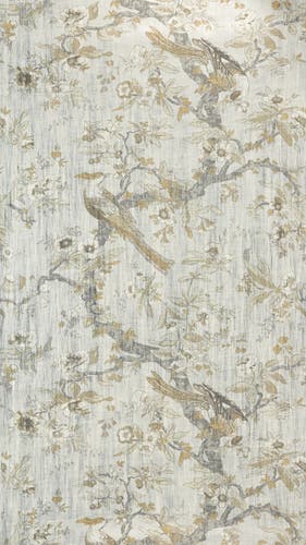 Zoffany - Chintz Lustre Quartz Grey Cotswolds Manor Wallpaper