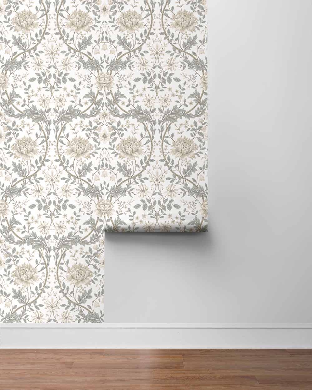 Carma - Peel & Stick Honeysuckle Trail Ivory & Grey