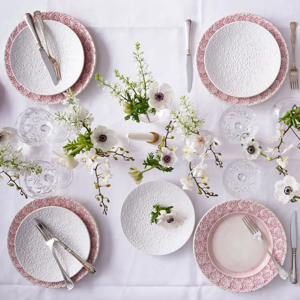 Lace Tallrik 25 cm Ljusrosa