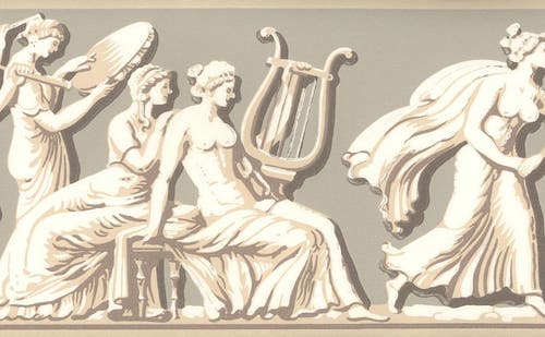 Lim & Handtryck - Nio musersbård - Torv/Lindblomsgrön B10-56