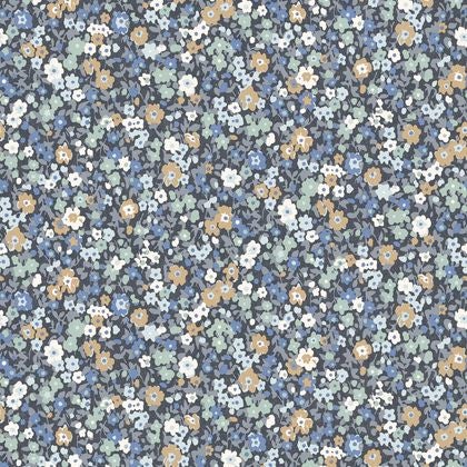 Casadeco - Pansy Encre / Bleu Flower Market