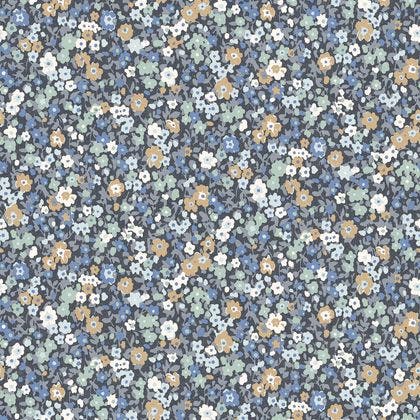 Casadeco - Pansy Encre / Bleu Flower Market