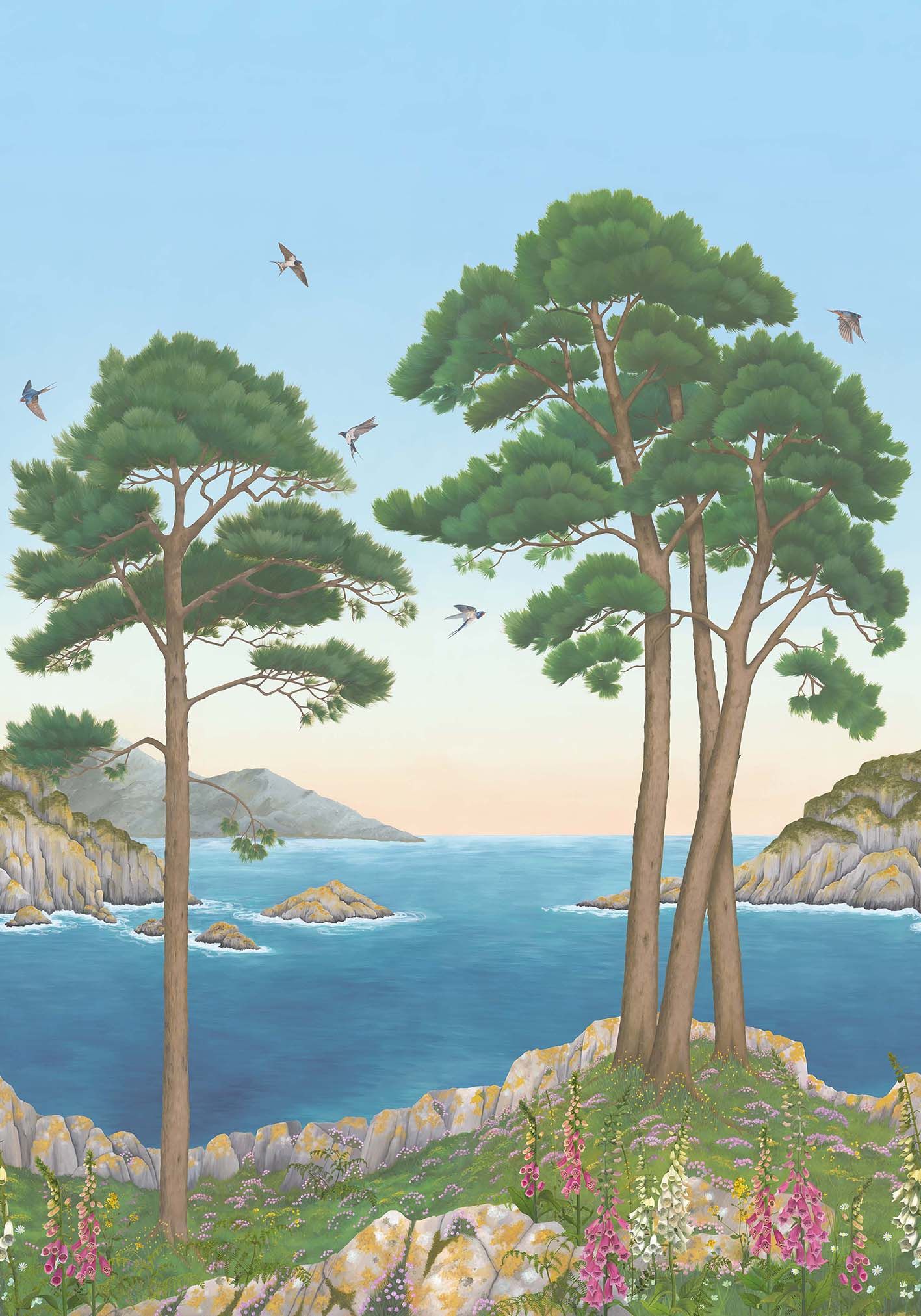 Osborne & Little - Coastline Lamorran Coastline Azure.