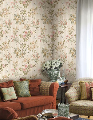 Intrade - Camberley Cream Coral Tales of the Manor Tapet