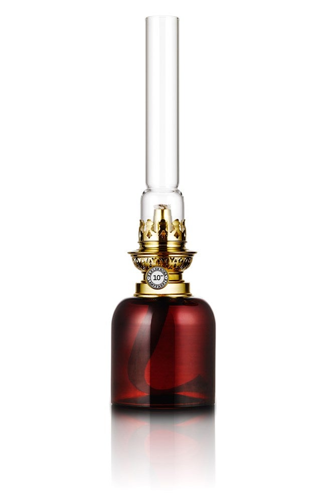 Skeppsholmen Fotogenljusstake 35 cm - Buteljbrun / Mässing