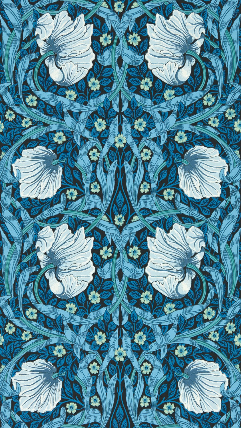 Morris & Co - Pimpernel Midnight/Opal Bedford Park Wallpapers