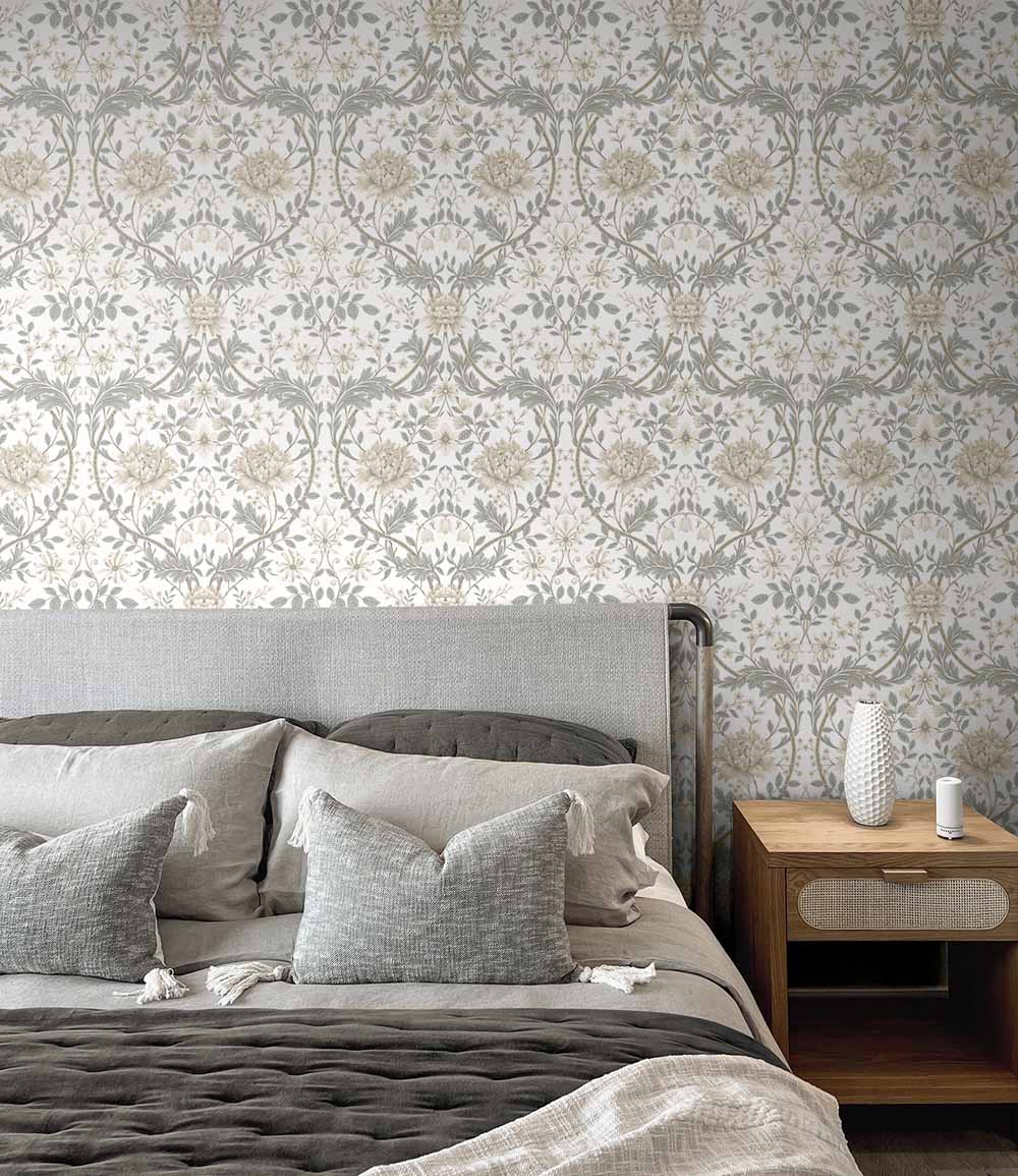 Carma - Peel & Stick Honeysuckle Trail Ivory & Grey