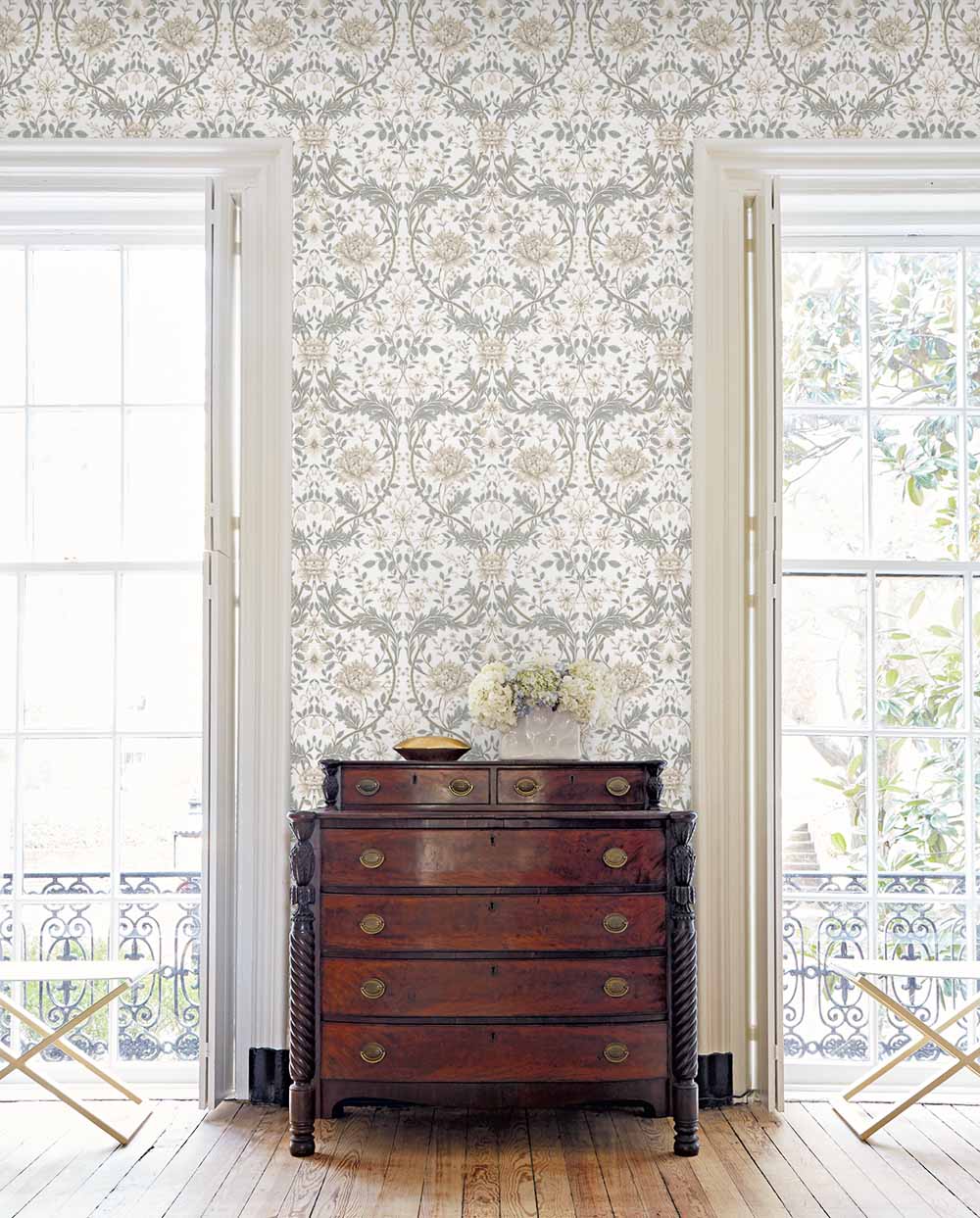 Carma - Peel & Stick Honeysuckle Trail Ivory & Grey