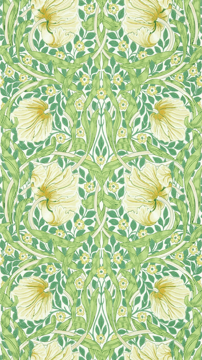 Morris & Co - Pimpernel Weld/Leaf Green Simply Morris Wallpapers