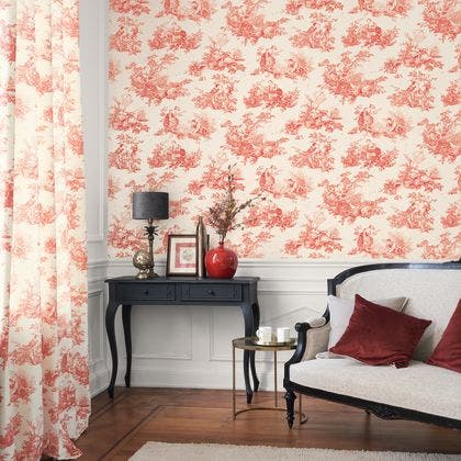 Casadeco - Scene D'Été Rouge Carmi Les Belles Toiles De Jouy