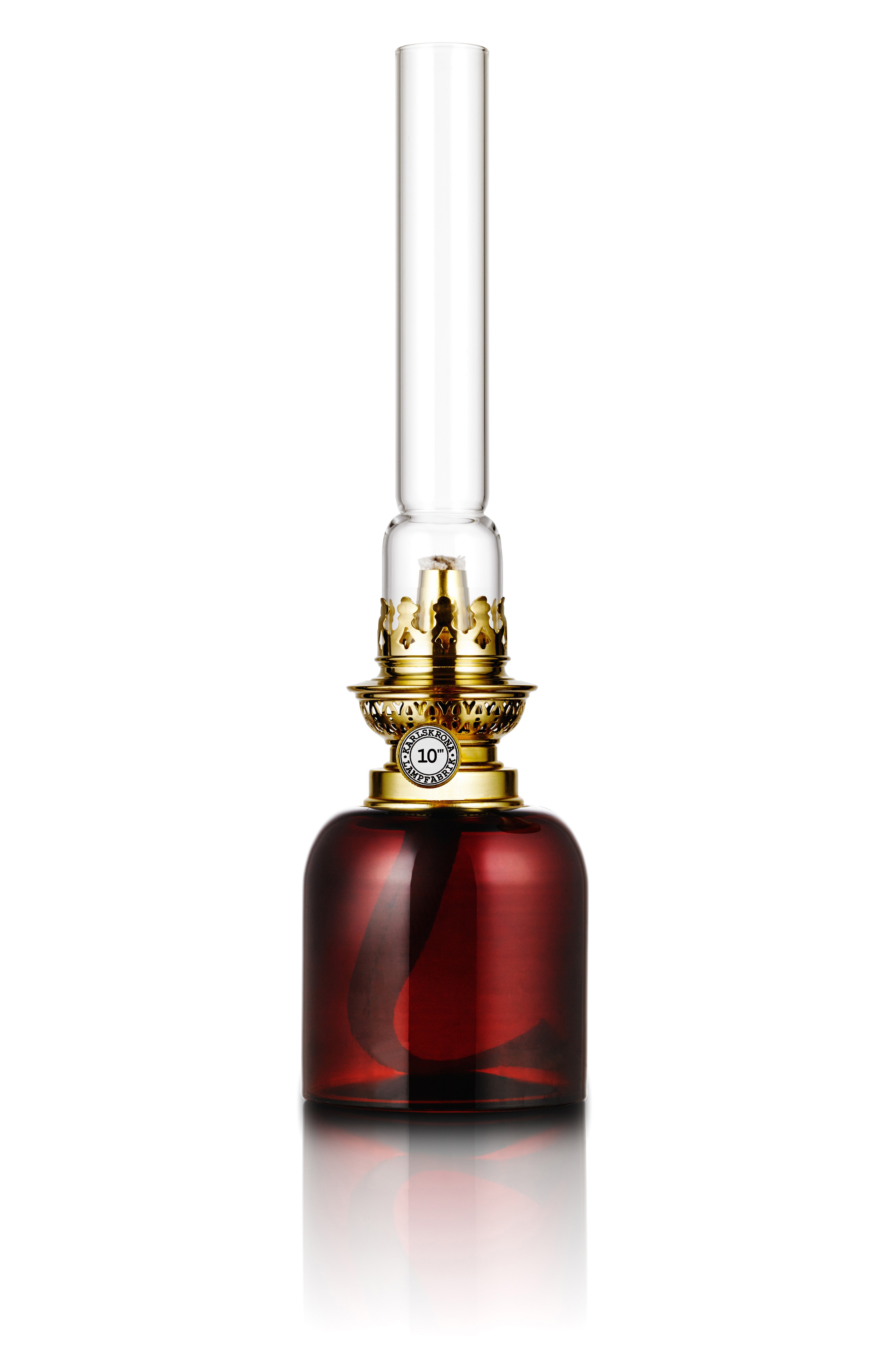 Skeppsholmen Fotogenljusstake 35 cm - Buteljbrun / Mässing