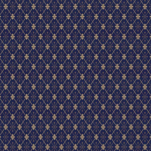 Lim & Handtryck - Skogshyddan - Blå/Guld x111-42