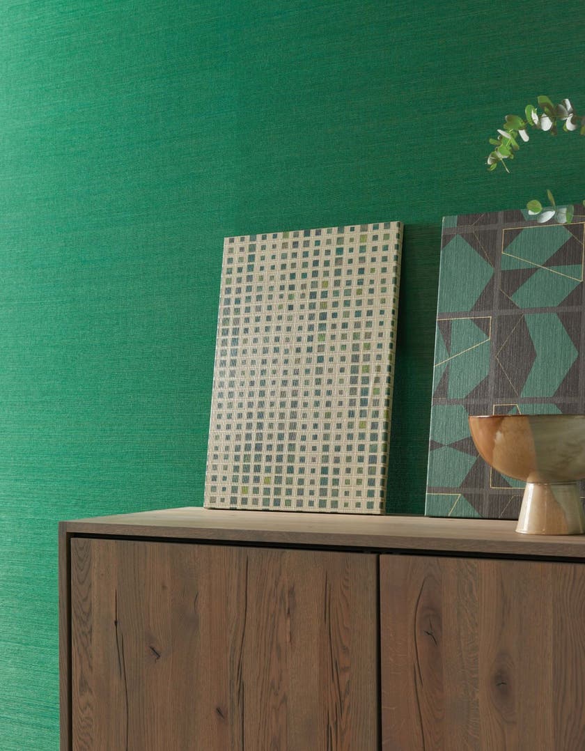 Osborne & Little - Grasscloth Kanoko Grasscloth Emerald