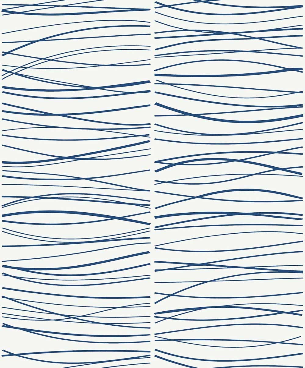 Carma - Peel & Stick Wave Lines Blue