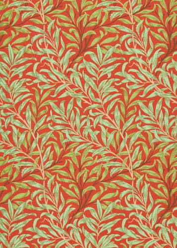 Morris & Co - Willow Boughs Tomato/Oliv Queen Square Wallpapers