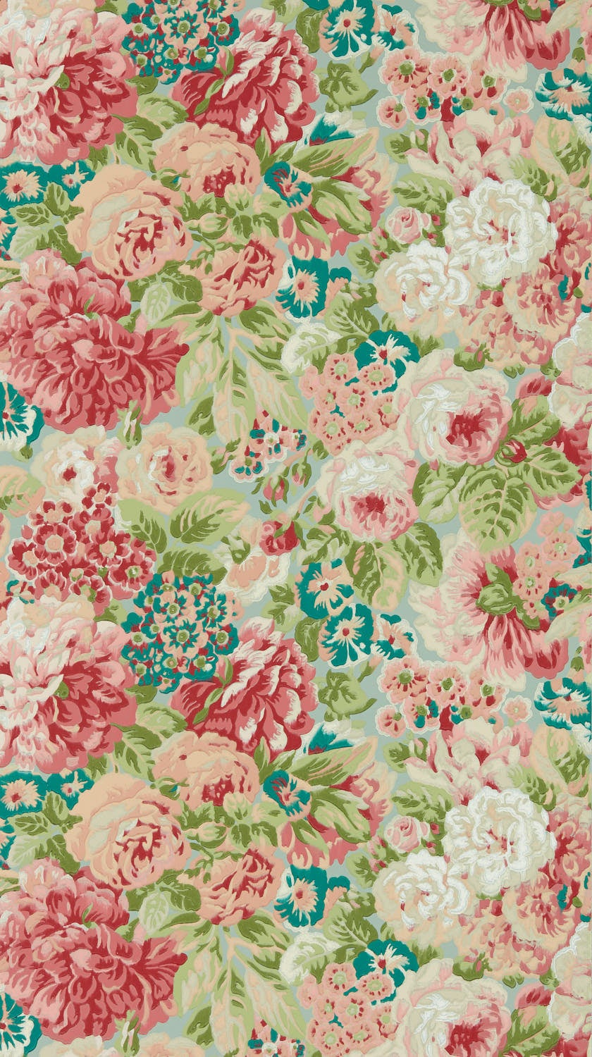 Sanderson - Rose and Peony Blue Clay/ Sanderson One Sixty Wallp