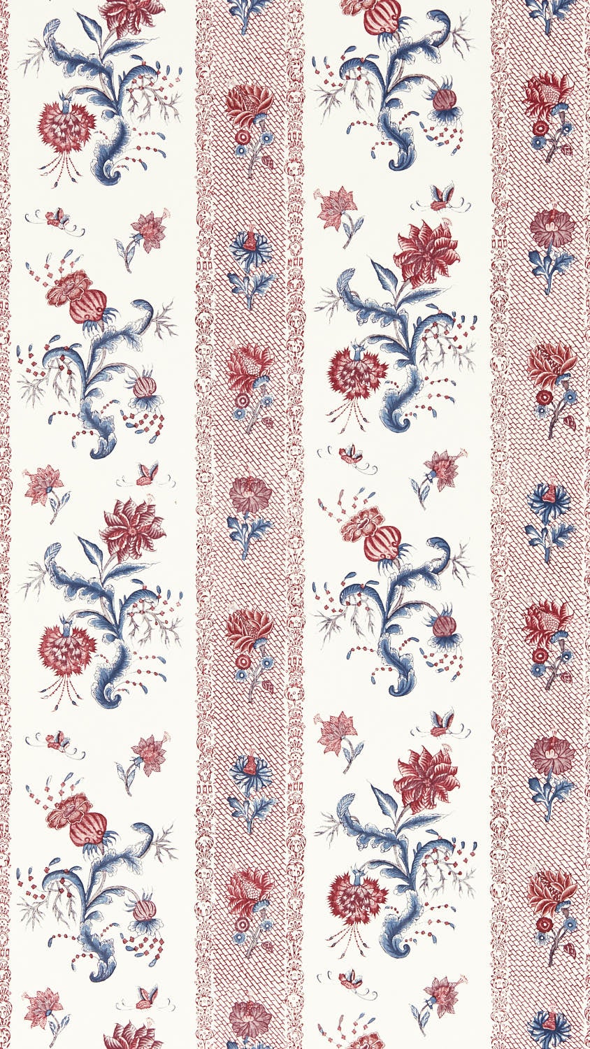Zoffany - Papaver Stripe Indigo/Mad Indienne Wallcoverings
