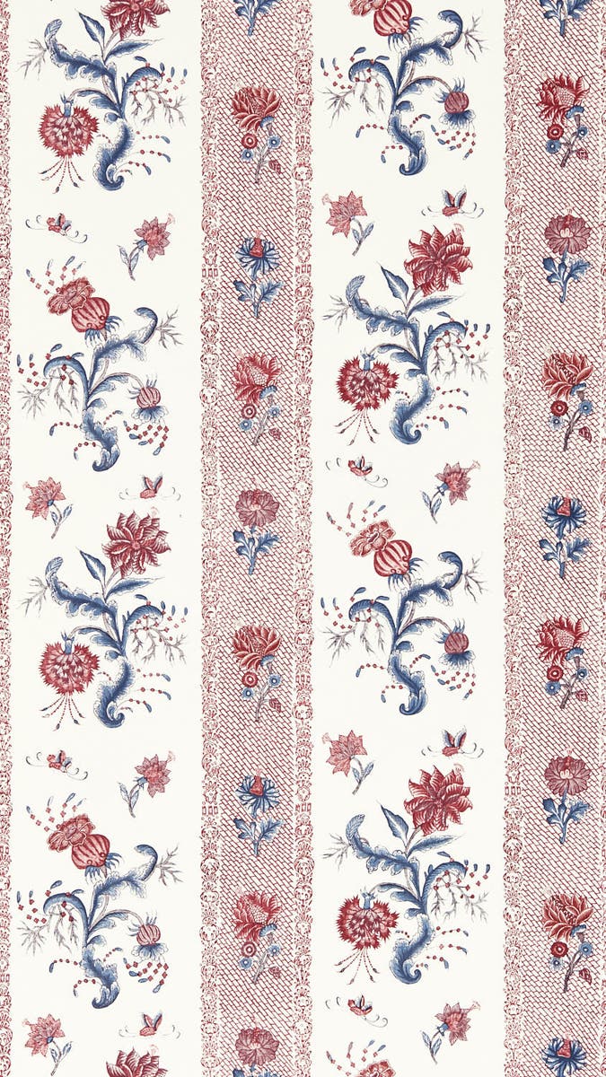 Zoffany - Papaver Stripe Indigo/Mad Indienne Wallcoverings