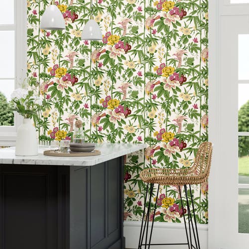 Sanderson - Bamboo & Birds Scallion G Water Garden Wallpapers