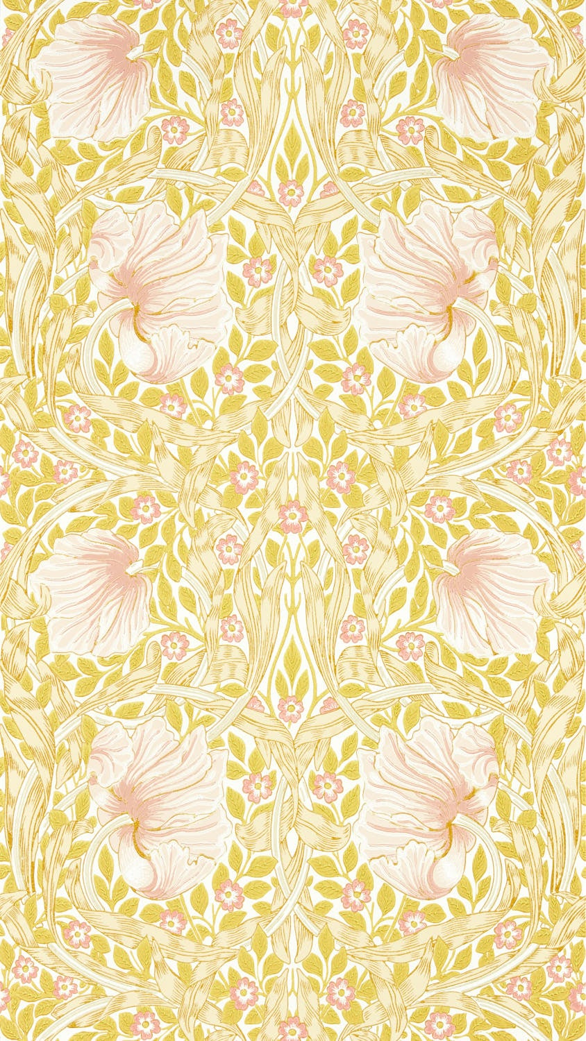 Morris & Co - Pimpernel Sunflower/Pink Simply Morris Wallpapers