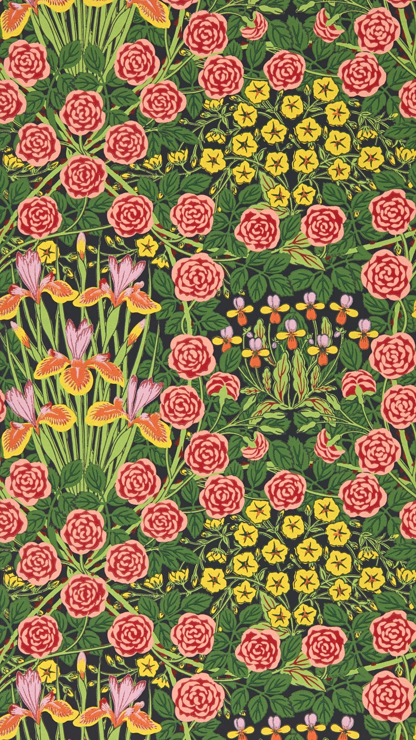 Morris & Co - Campanula Sunburst/Ebony Bedford Park Wallpapers