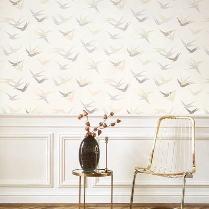 Casadeco - Swallow Blanc Neige Twenties