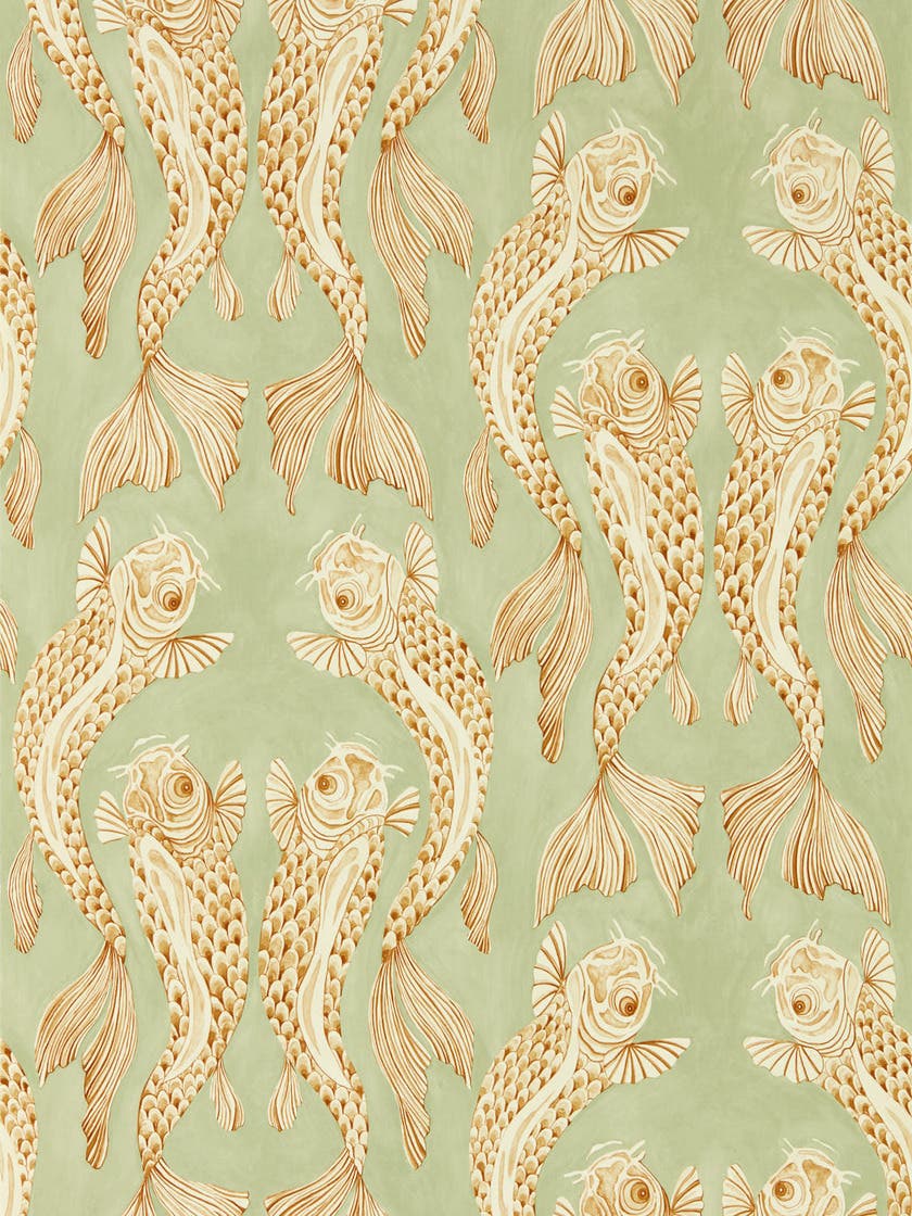 Voyaging Koi Oriental Gre Water Garden Wallpapers