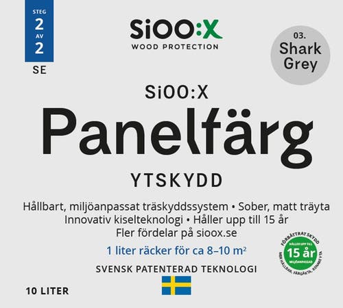 SiOO:X Panelfärg Ytskydd 10L Shark Grey