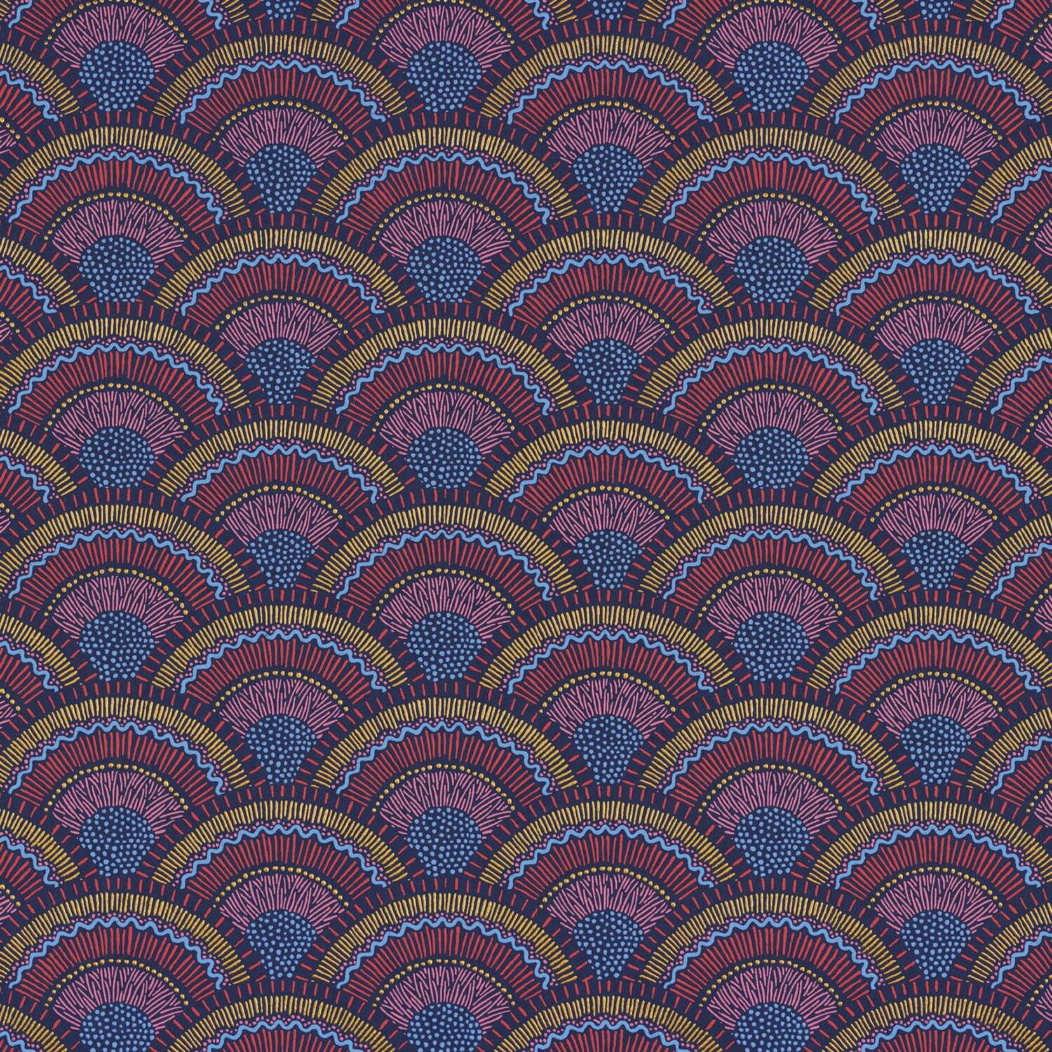 Casamance - Otto Marine/Magenta Printemps Viennois