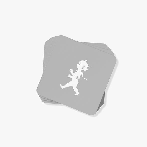 Glasunderlägg 4-pack Grå