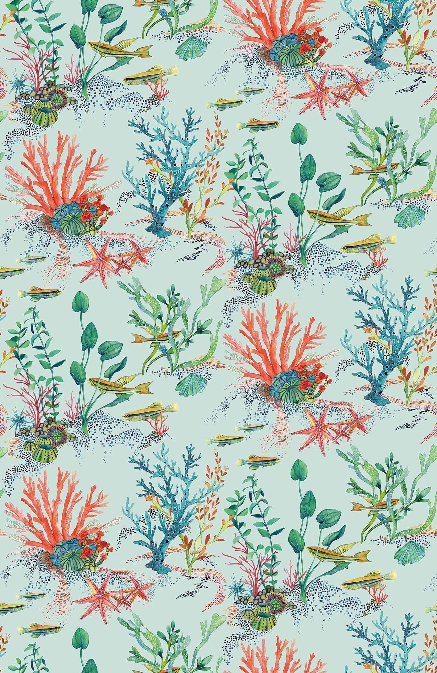 Osborne & Little - Coralline Lamorran Coralline Aqua