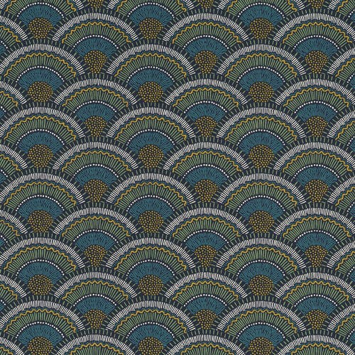 Casamance - Otto Marine/Vert Mousse Printemps Viennois